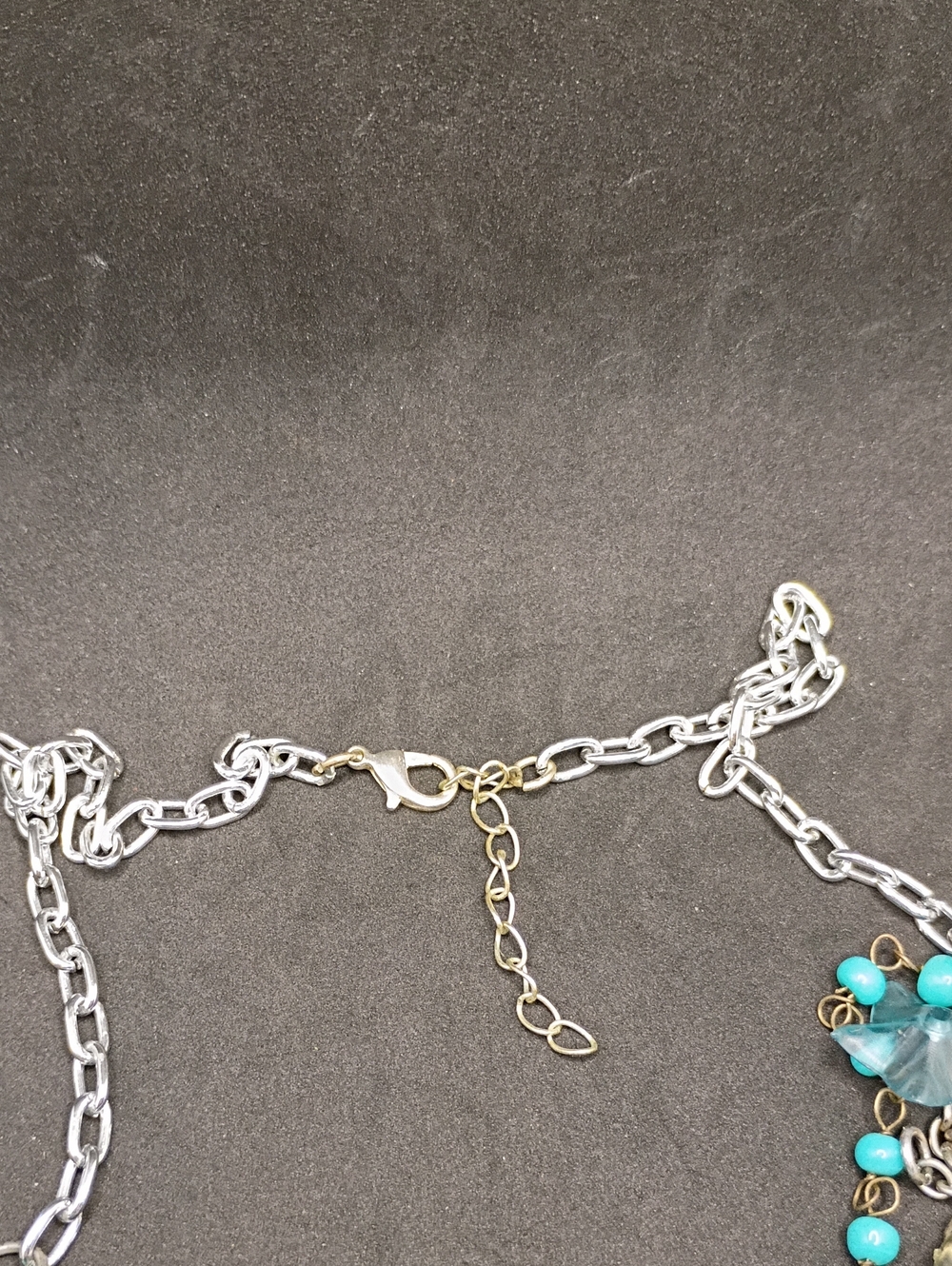 Turquoise Floral Statement Necklace - Women Jewelry - Picture 3 of 3